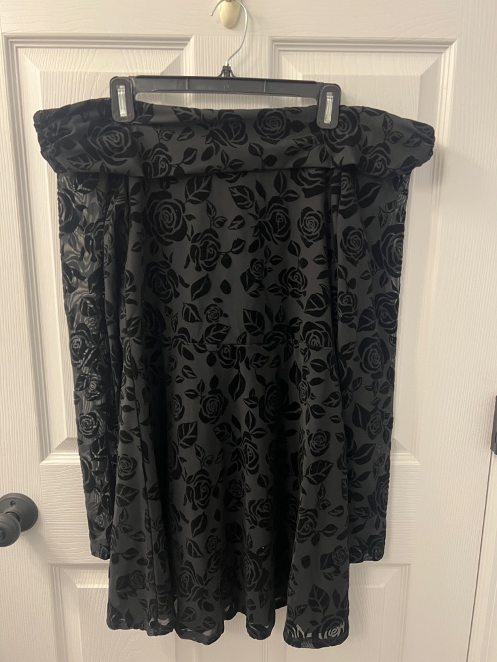 wild fable Black Velvet Floral Mini Dress